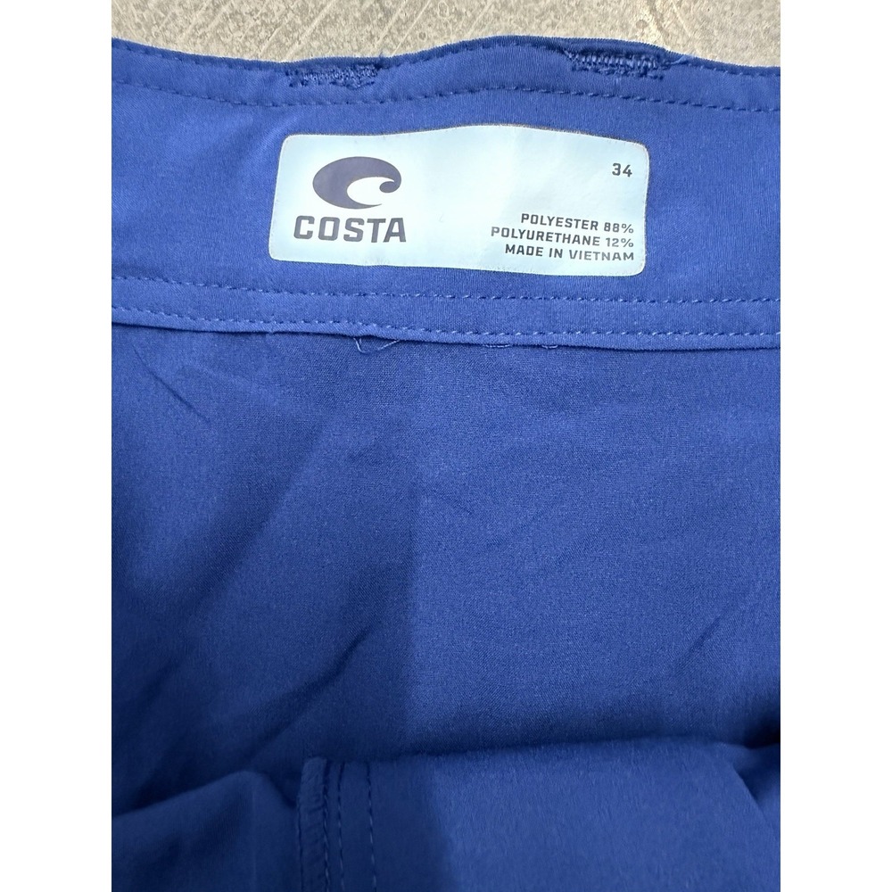 Costa Pants Mens 34 Navy Blue Tackle Hybrid Stretch Fishing Zip Pocket FOA400774 - Picture 6 of 8